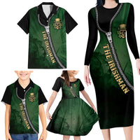 The Irish Man 3D Zip Art Family Matching Long Sleeve Bodycon Dress and Hawaiian Shirt - Wonder Print Shop