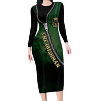 The Irish Man 3D Zip Art Family Matching Long Sleeve Bodycon Dress and Hawaiian Shirt - Wonder Print Shop