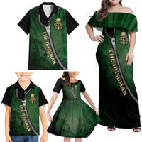 The Irish Man 3D Zip Art Family Matching Off Shoulder Maxi Dress and Hawaiian Shirt - Wonder Print Shop