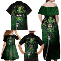 The Irish Man 3D Zip Art Family Matching Off Shoulder Maxi Dress and Hawaiian Shirt - Wonder Print Shop