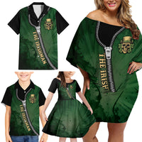 The Irish Man 3D Zip Art Family Matching Off Shoulder Short Dress and Hawaiian Shirt - Wonder Print Shop
