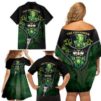 The Irish Man 3D Zip Art Family Matching Off Shoulder Short Dress and Hawaiian Shirt - Wonder Print Shop