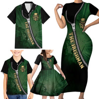 The Irish Man 3D Zip Art Family Matching Short Sleeve Bodycon Dress and Hawaiian Shirt - Wonder Print Shop