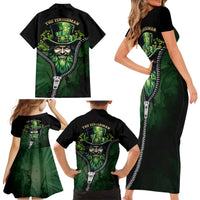 The Irish Man 3D Zip Art Family Matching Short Sleeve Bodycon Dress and Hawaiian Shirt - Wonder Print Shop