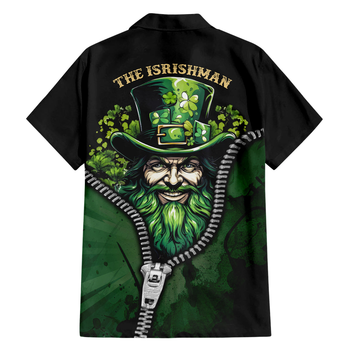 The Irish Man 3D Zip Art Family Matching Short Sleeve Bodycon Dress and Hawaiian Shirt - Wonder Print Shop