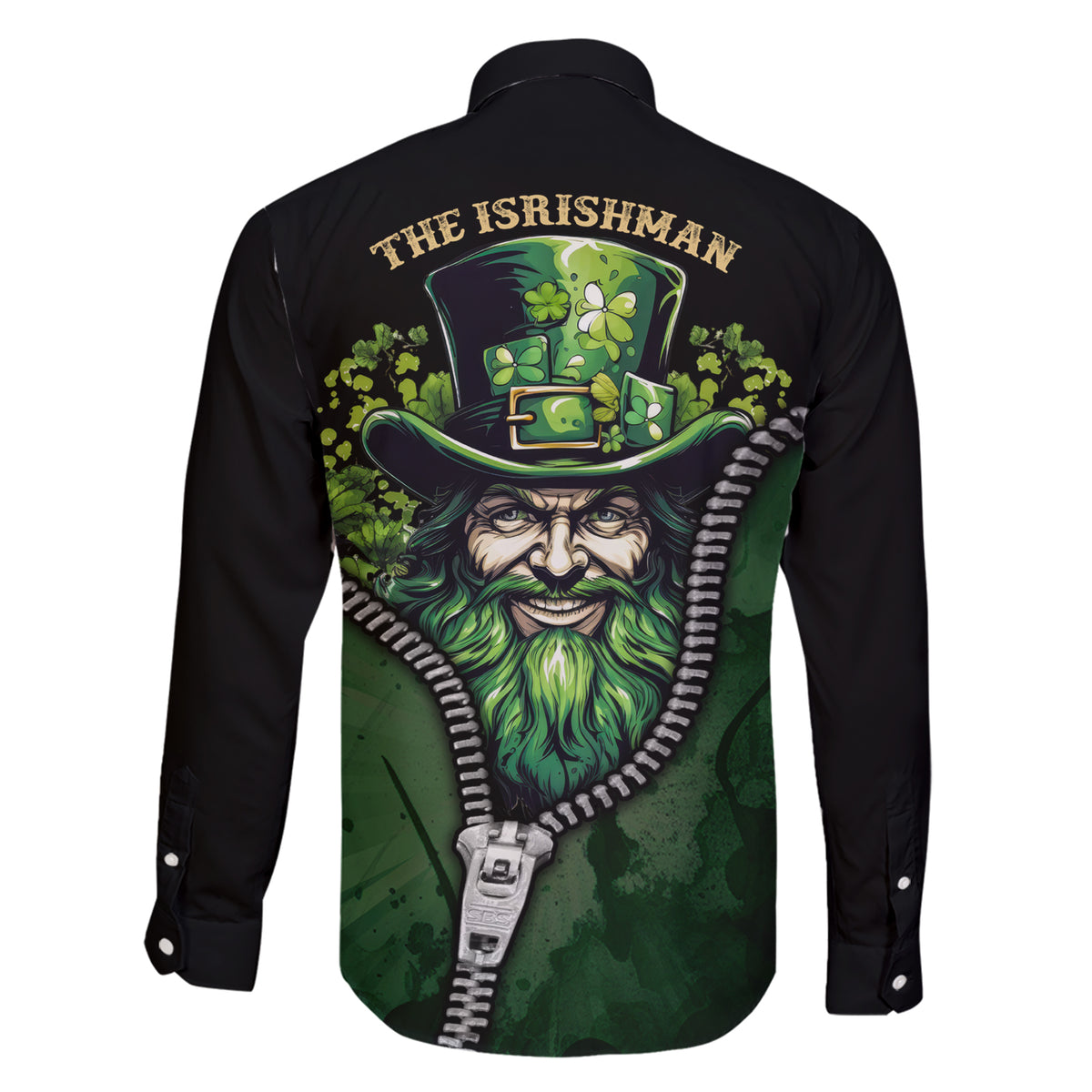 The Irish Man 3D Zip Art Family Matching Short Sleeve Bodycon Dress and Hawaiian Shirt - Wonder Print Shop