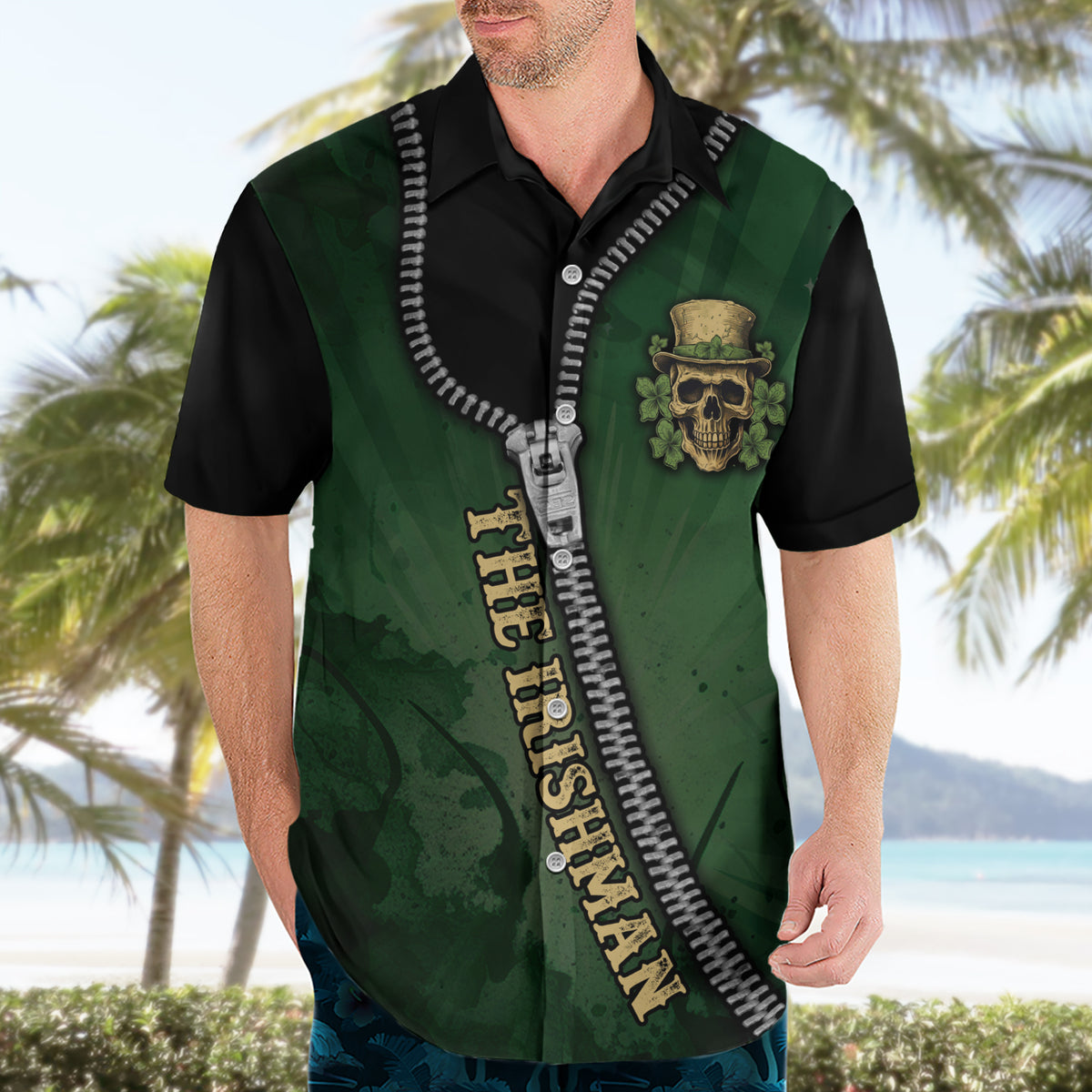 The Irish Man 3D Zip Art Hawaiian Shirt - Wonder Print Shop
