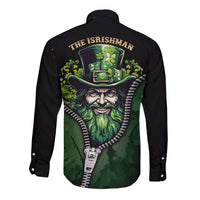 The Irish Man 3D Zip Art Long Sleeve Button Shirt - Wonder Print Shop