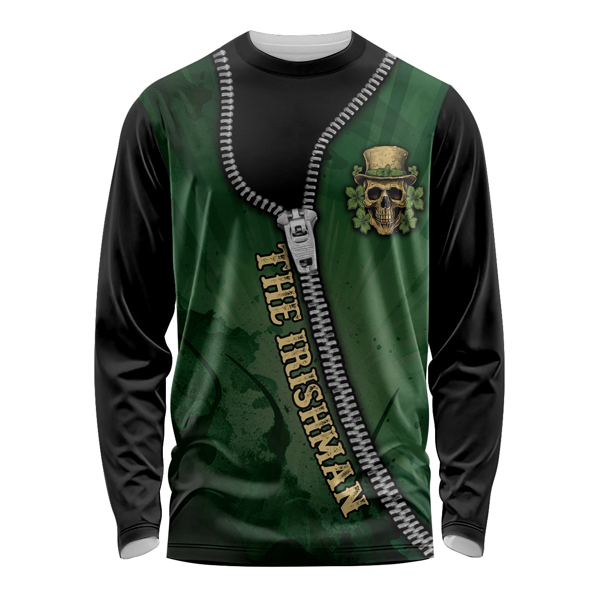 The Irish Man 3D Zip Art Long Sleeve Shirt - Wonder Print Shop