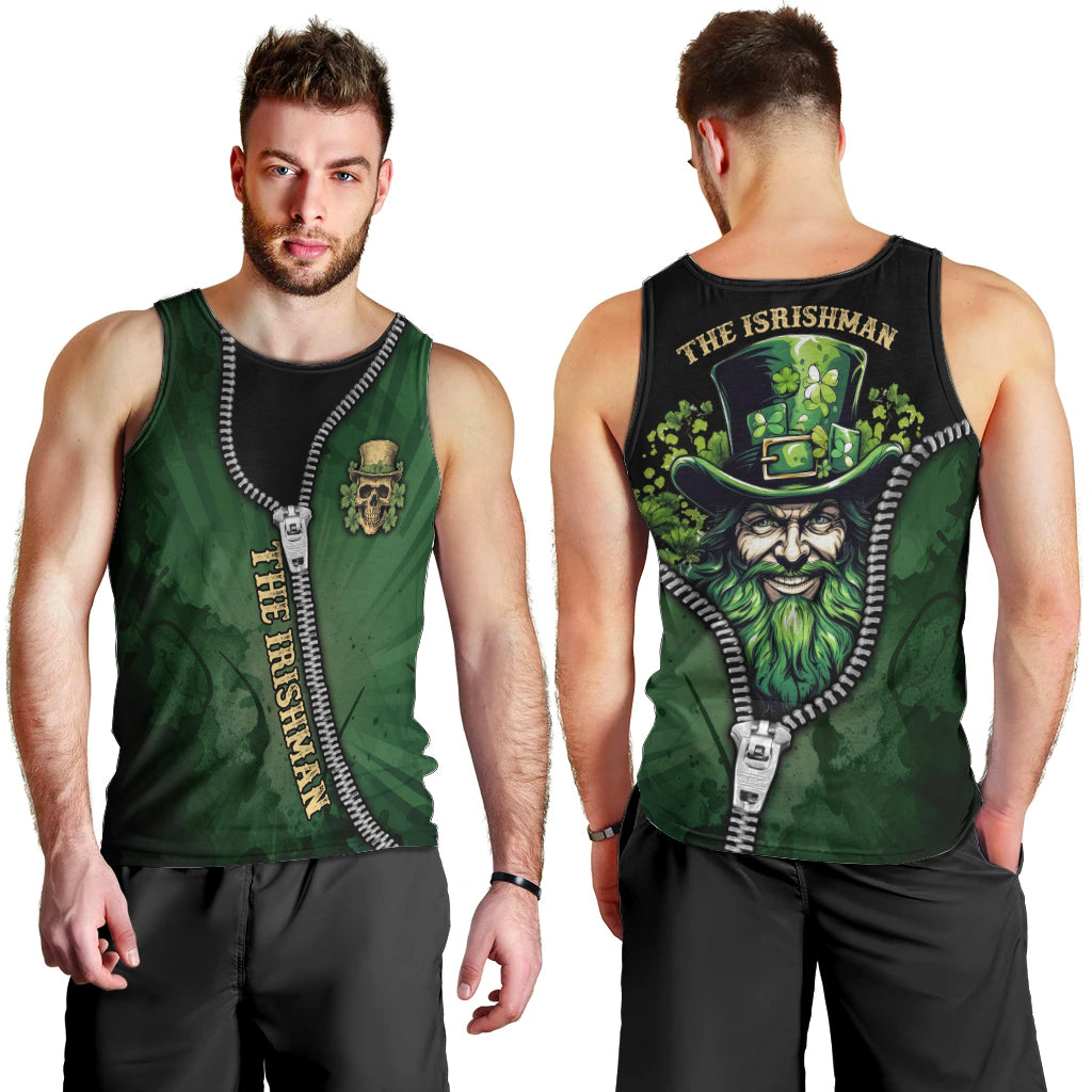 The Irish Man 3D Zip Art Men Tank Top - Wonder Print Shop