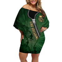 The Irish Man 3D Zip Art Off Shoulder Short Dress - Wonder Print Shop