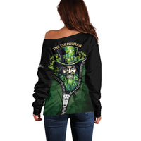 The Irish Man 3D Zip Art Off Shoulder Sweater - Wonder Print Shop
