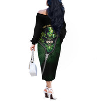 The Irish Man 3D Zip Art Off The Shoulder Long Sleeve Dress - Wonder Print Shop