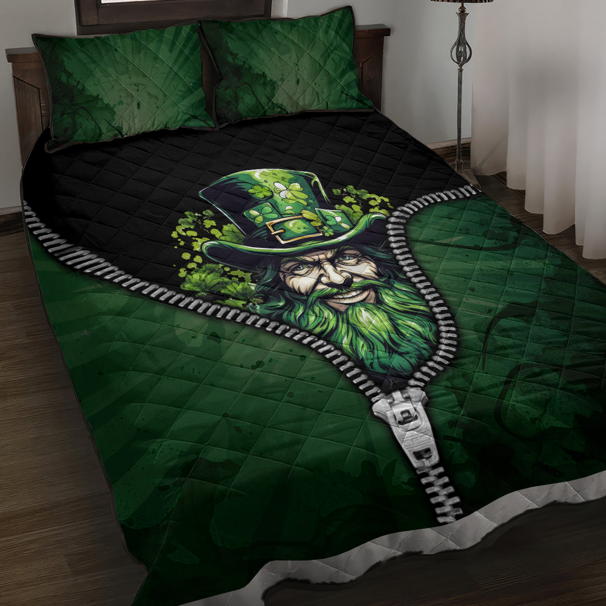 The Irish Man 3D Zip Art Quilt Bed Set - Wonder Print Shop