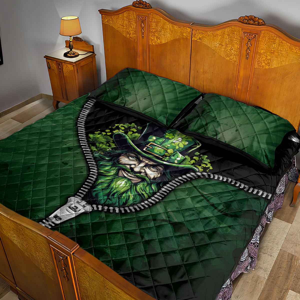 The Irish Man 3D Zip Art Quilt Bed Set - Wonder Print Shop