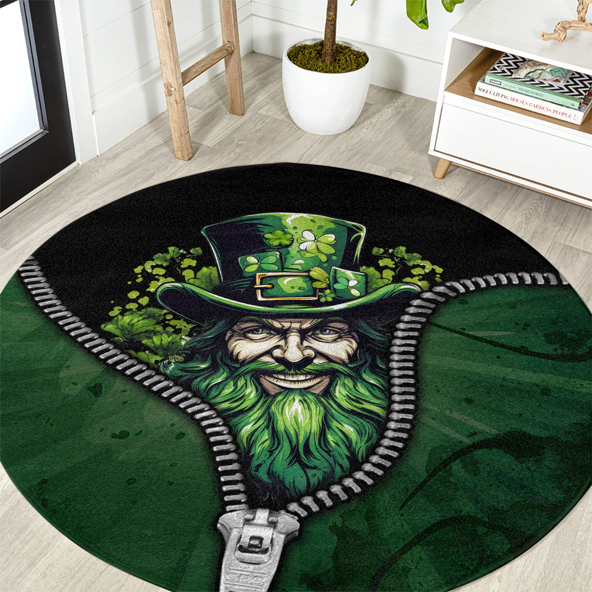 The Irish Man 3D Zip Art Round Carpet