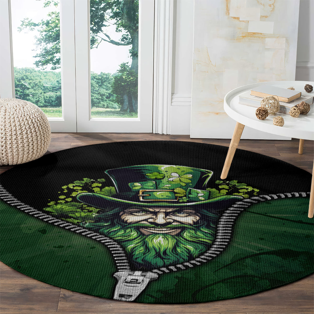 The Irish Man 3D Zip Art Round Carpet
