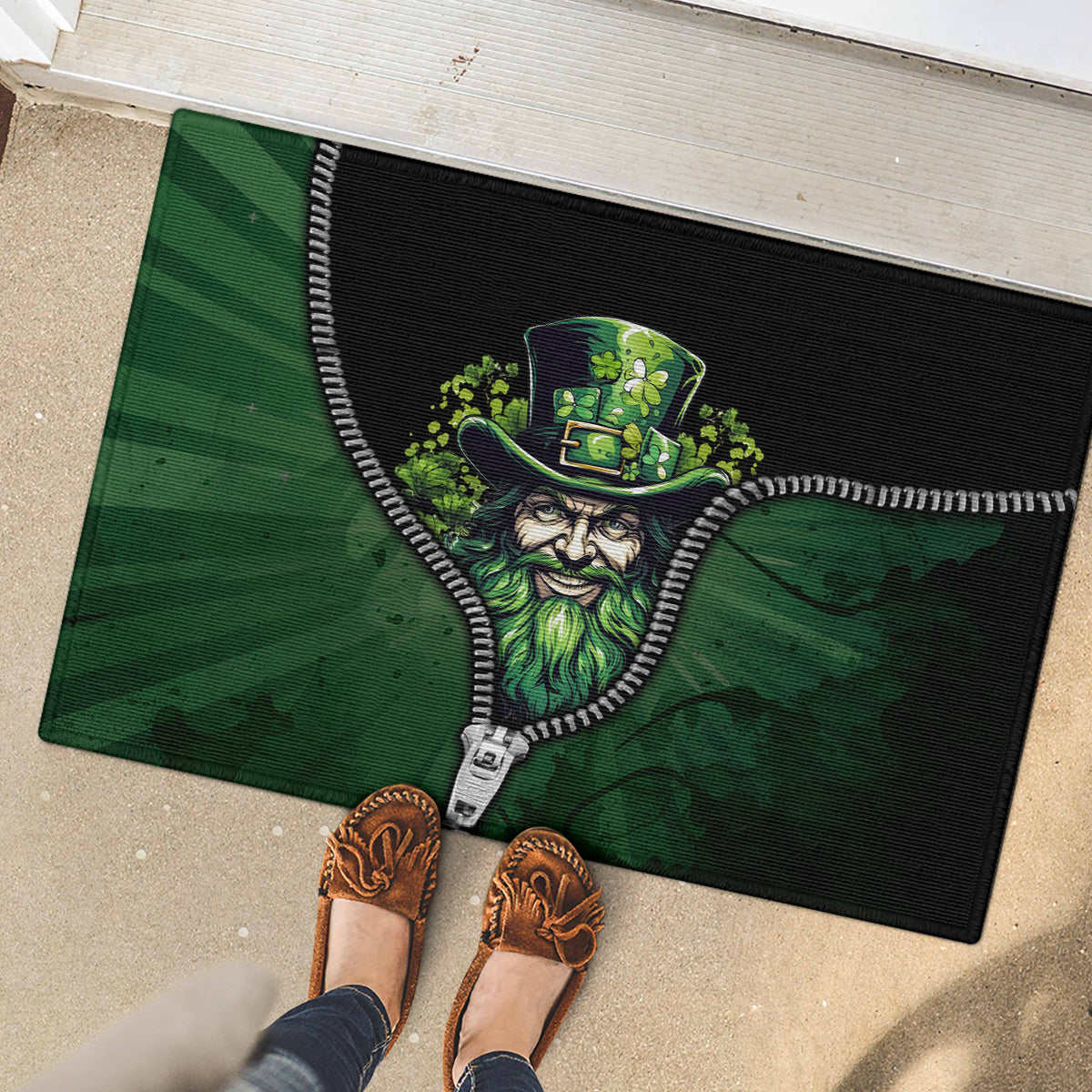 The Irish Man 3D Zip Art Rubber Doormat - Wonder Print Shop