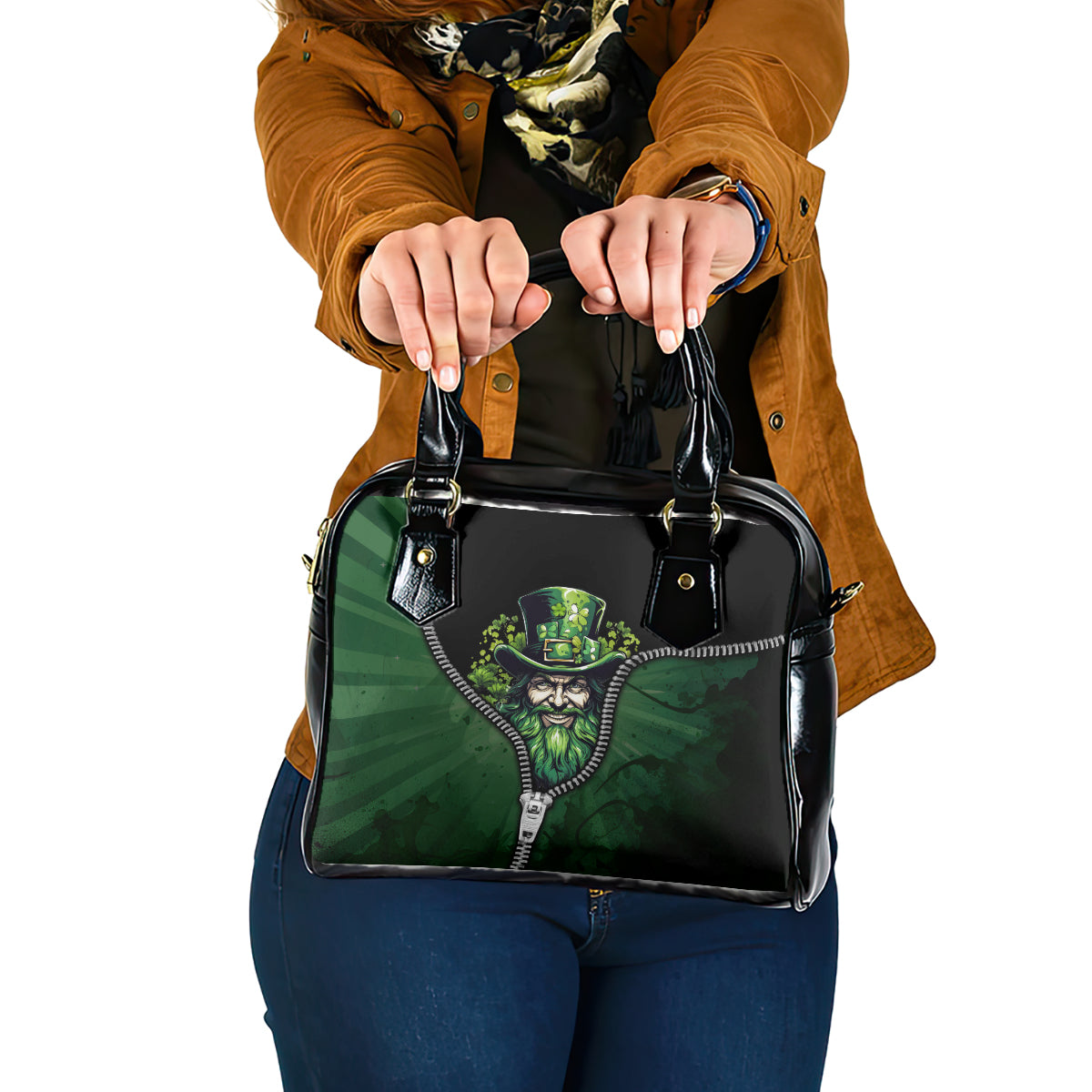 The Irish Man 3D Zip Art Shoulder Handbag