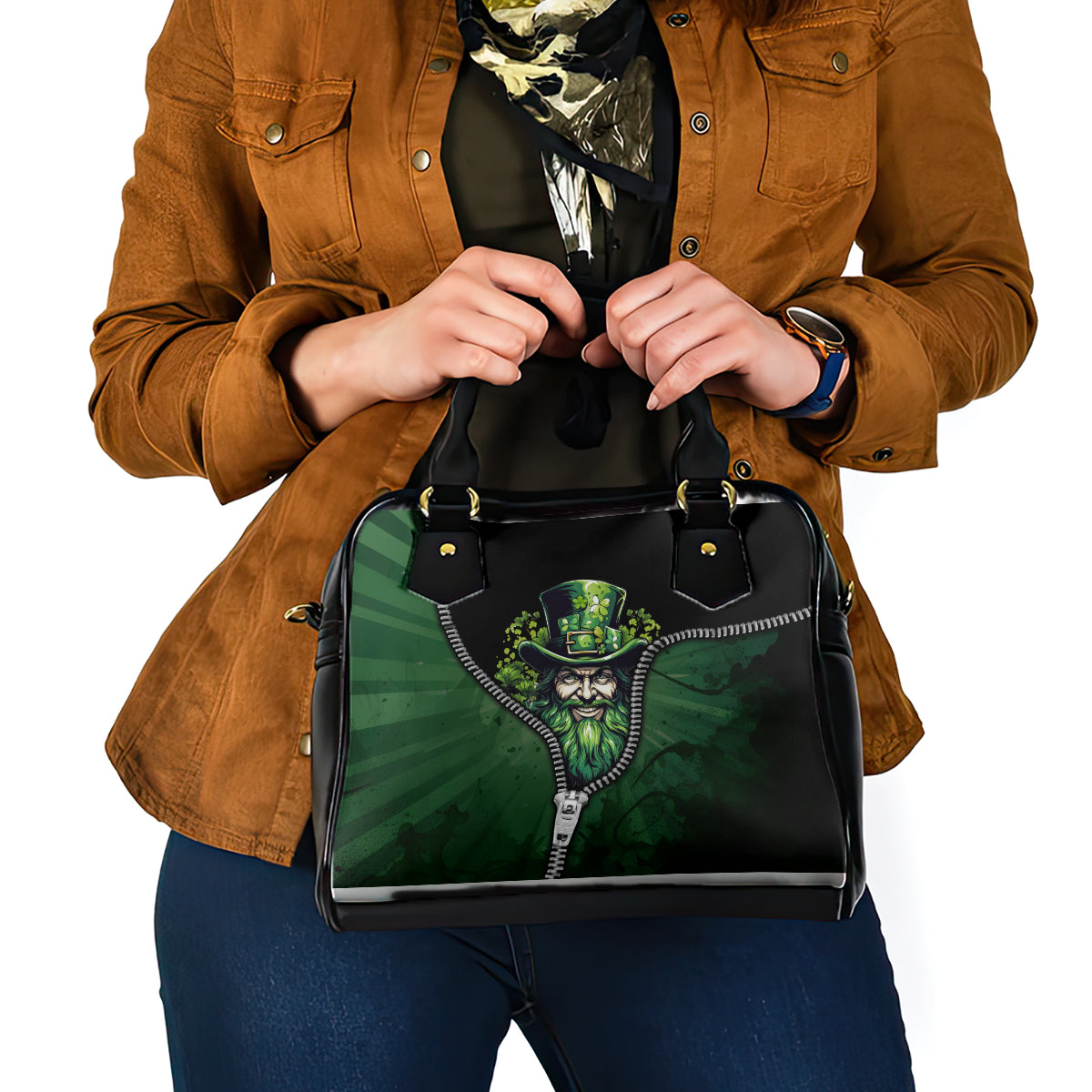 The Irish Man 3D Zip Art Shoulder Handbag