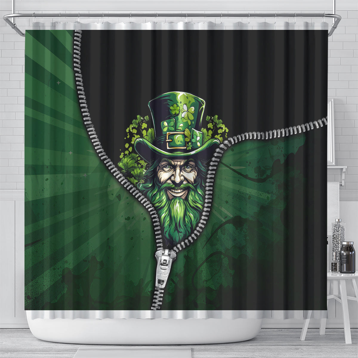The Irish Man 3D Zip Art Shower Curtain