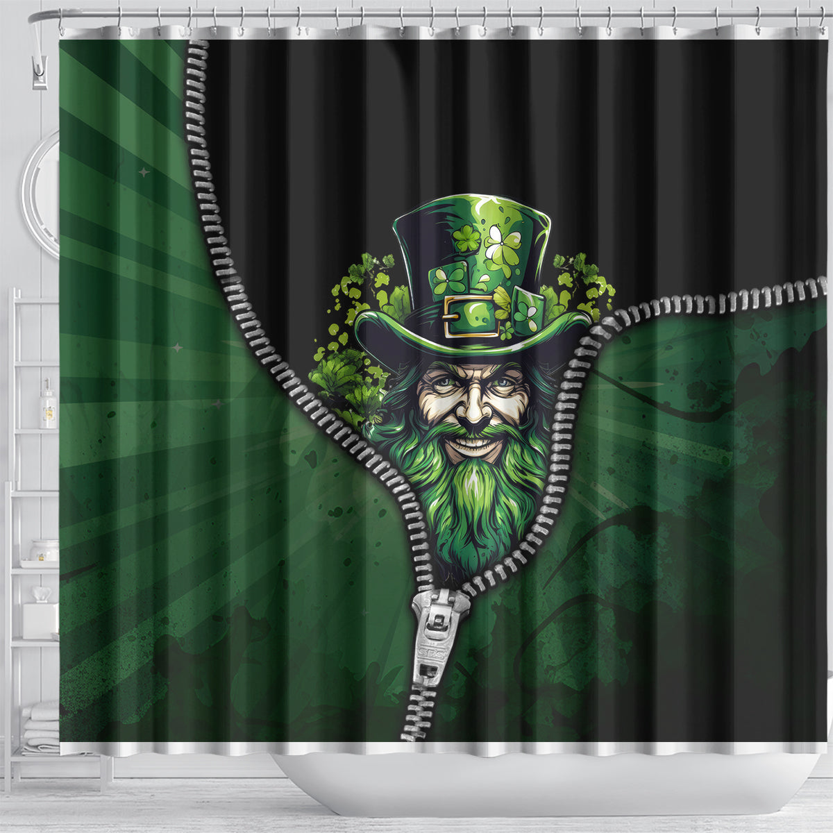 The Irish Man 3D Zip Art Shower Curtain