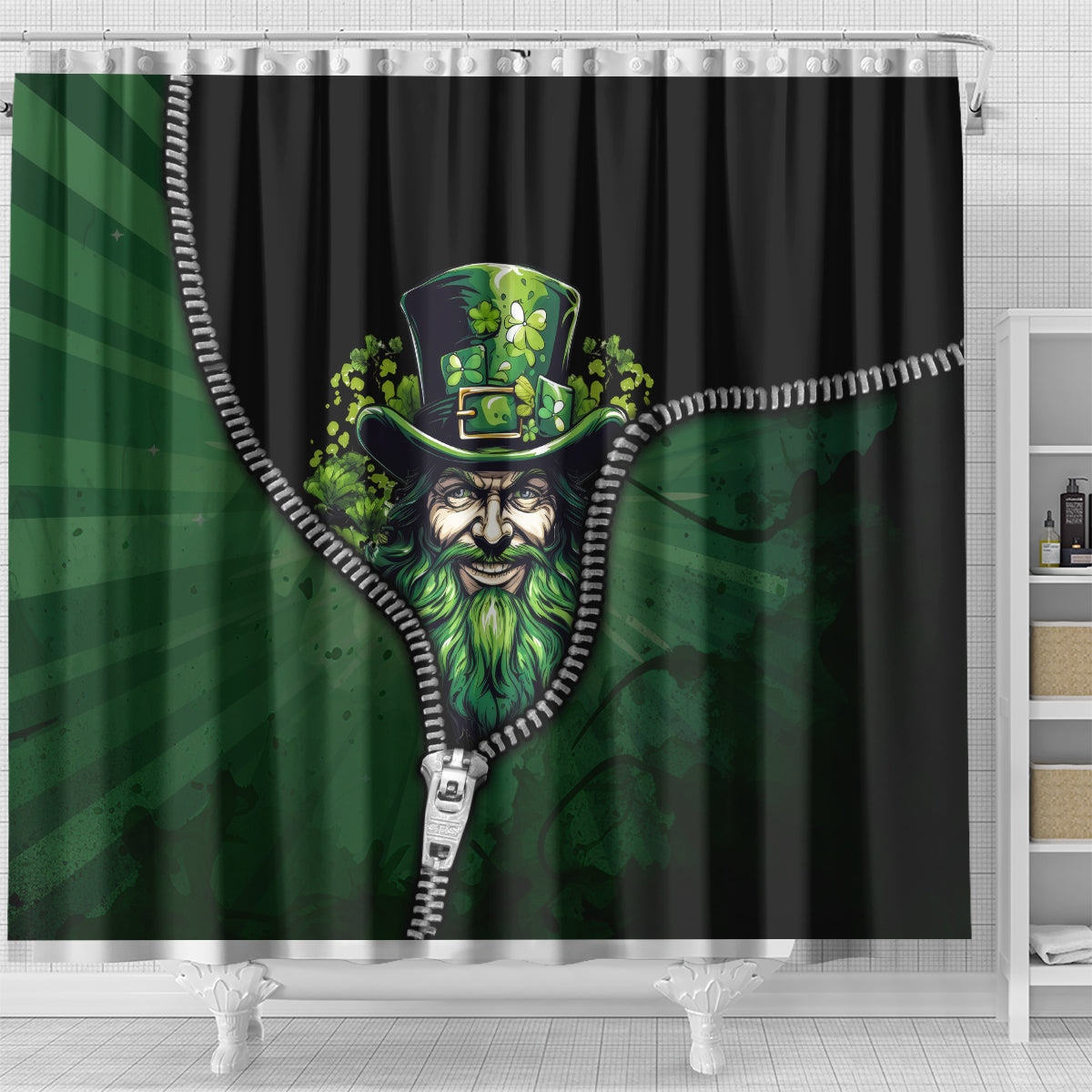 The Irish Man 3D Zip Art Shower Curtain