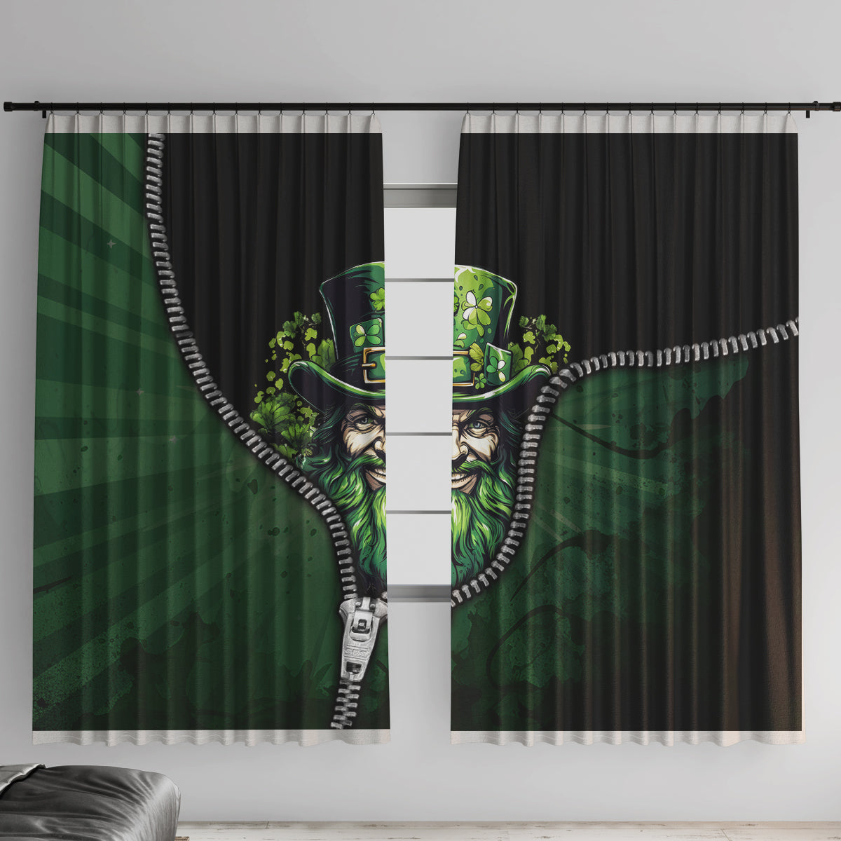 The Irish Man 3D Zip Art Window Curtain - Wonder Print Shop