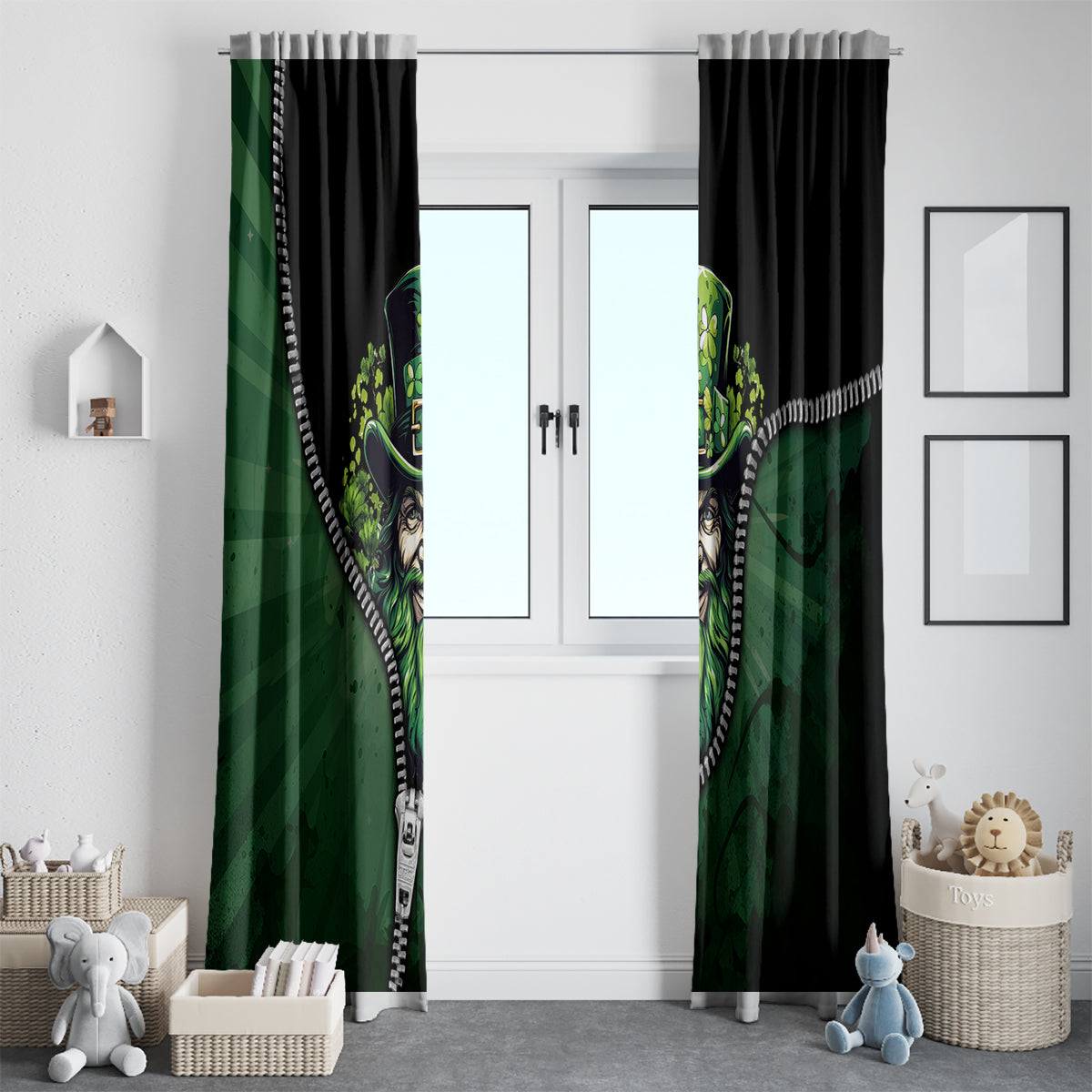 The Irish Man 3D Zip Art Window Curtain - Wonder Print Shop