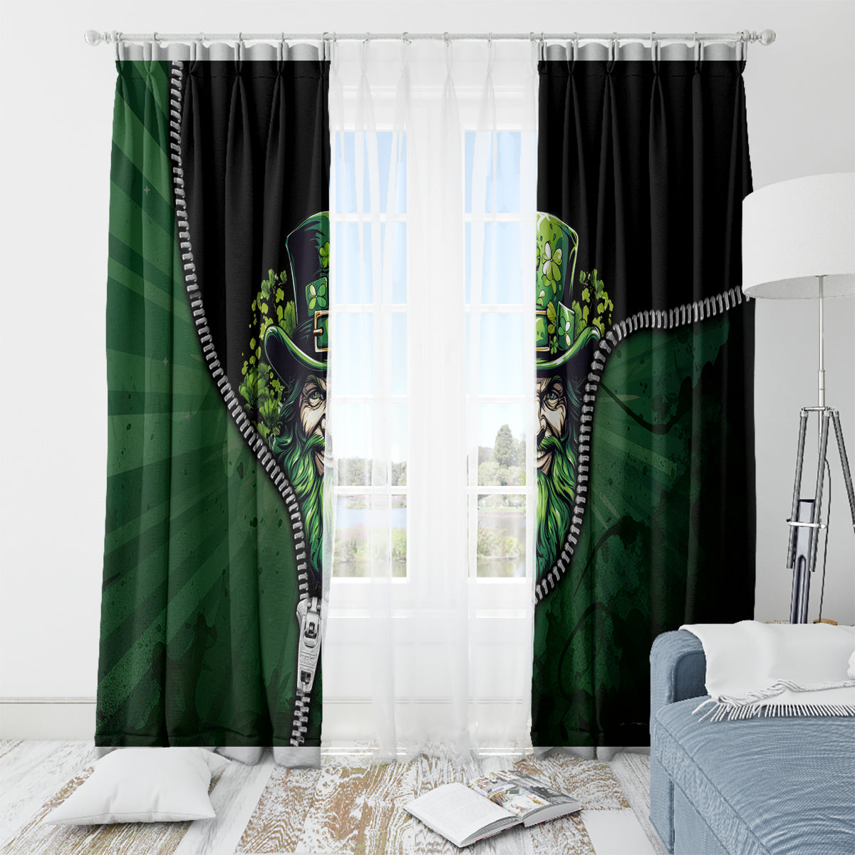 The Irish Man 3D Zip Art Window Curtain - Wonder Print Shop