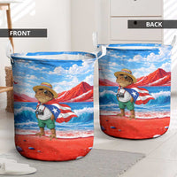 Coqui Frog Puerto Rico Flag Laundry Basket Taino Boricua Puerto Rican