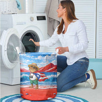 Coqui Frog Puerto Rico Flag Laundry Basket Taino Boricua Puerto Rican