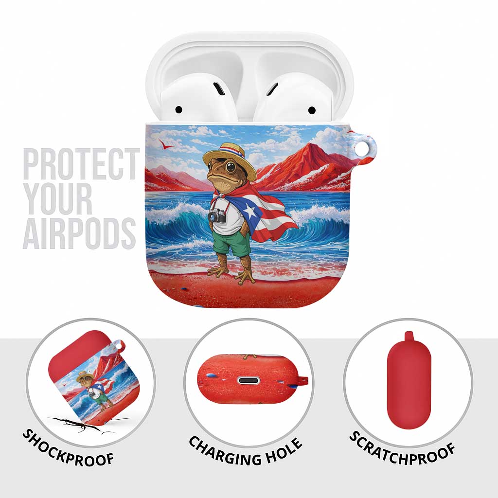 Coqui Frog Puerto Rico Flag AirPods Case Taino Boricua Puerto Rican