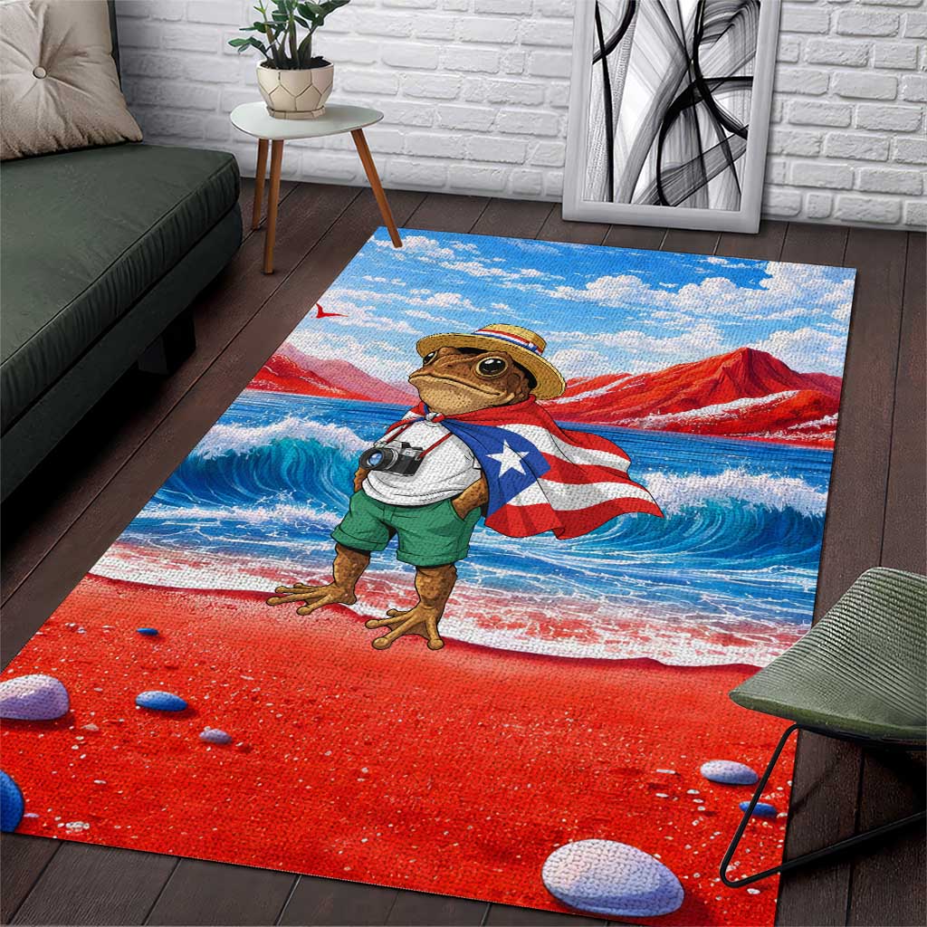 Coqui Frog Puerto Rico Flag Area Rug Taino Boricua Puerto Rican