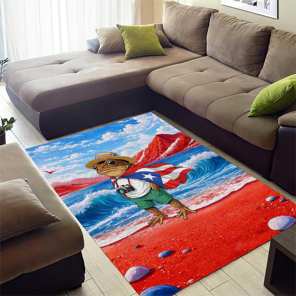 Coqui Frog Puerto Rico Flag Area Rug Taino Boricua Puerto Rican