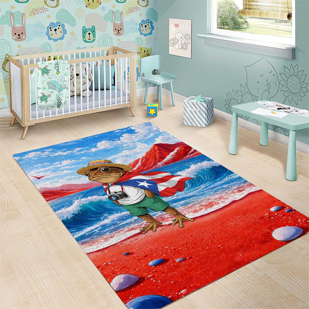 Coqui Frog Puerto Rico Flag Area Rug Taino Boricua Puerto Rican