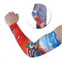 Coqui Frog Puerto Rico Flag Arm Sleeves Taino Boricua Puerto Rican