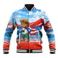 Coqui Frog Puerto Rico Flag Baseball Jacket Taino Boricua Puerto Rican