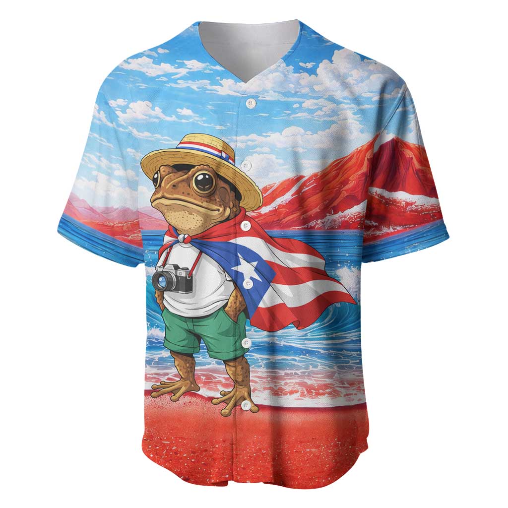 Coqui Frog Puerto Rico Flag Baseball Jersey Taino Boricua Puerto Rican