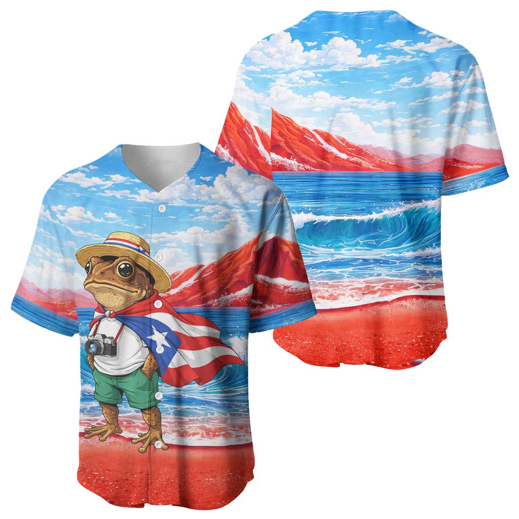 Coqui Frog Puerto Rico Flag Baseball Jersey Taino Boricua Puerto Rican