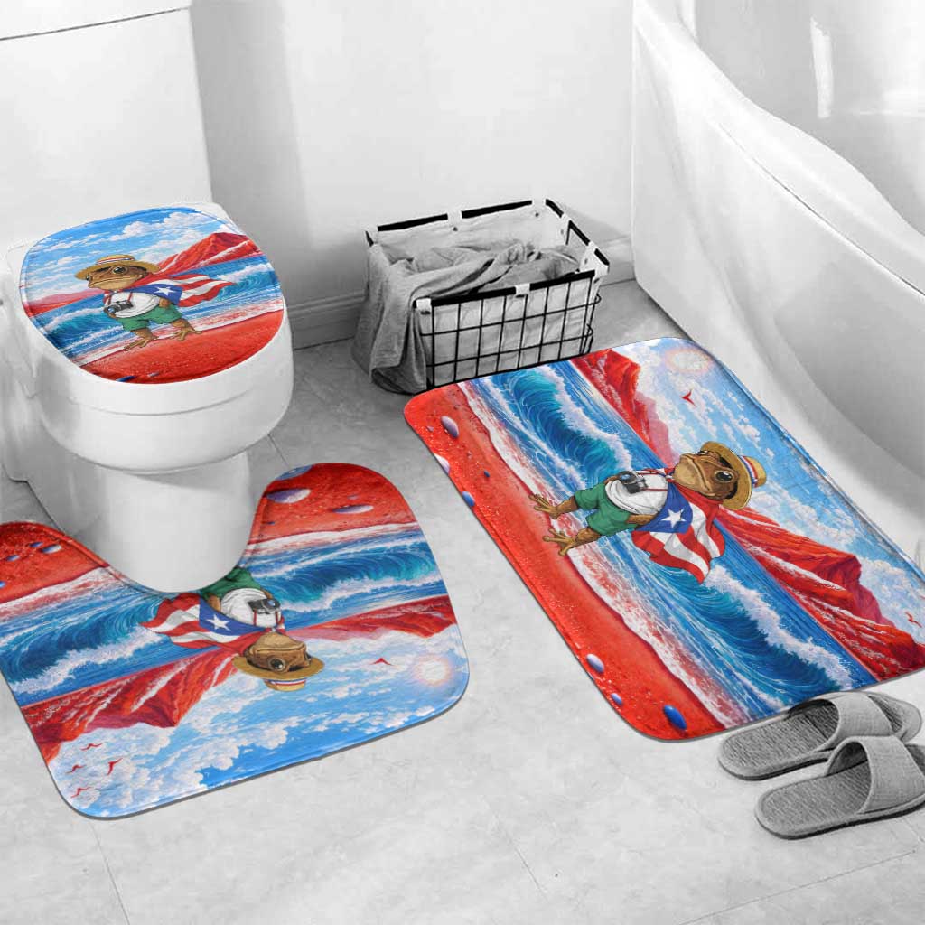 Coqui Frog Puerto Rico Flag Bathroom Set Taino Boricua Puerto Rican