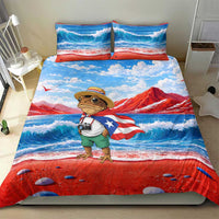 Coqui Frog Puerto Rico Flag Bedding Set Taino Boricua Puerto Rican