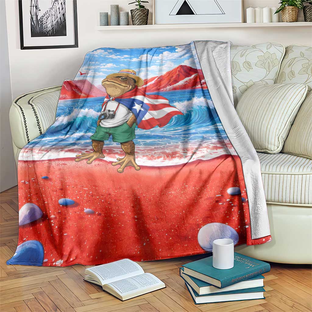 Coqui Frog Puerto Rico Flag Blanket Taino Boricua Puerto Rican