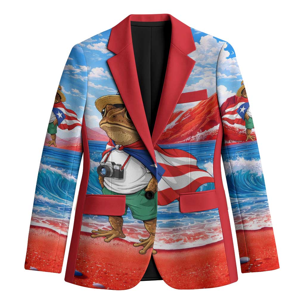Coqui Frog Puerto Rico Flag Blazer Taino Boricua Puerto Rican