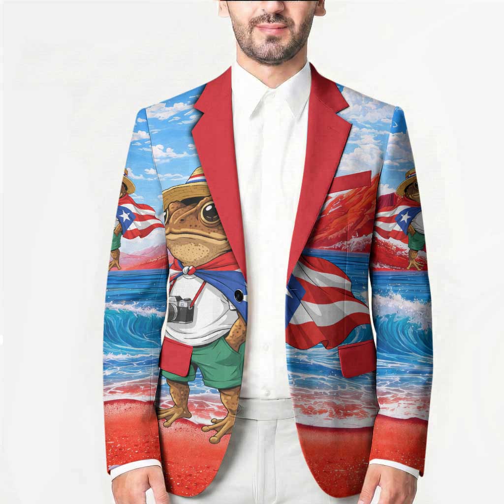 Coqui Frog Puerto Rico Flag Blazer Taino Boricua Puerto Rican