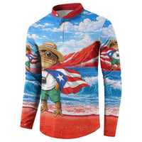 Coqui Frog Puerto Rico Flag Button Sweatshirt Taino Boricua Puerto Rican