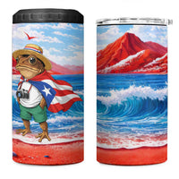 Coqui Frog Puerto Rico Flag 4 in 1 Can Cooler Tumbler Taino Boricua Puerto Rican