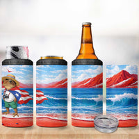 Coqui Frog Puerto Rico Flag 4 in 1 Can Cooler Tumbler Taino Boricua Puerto Rican