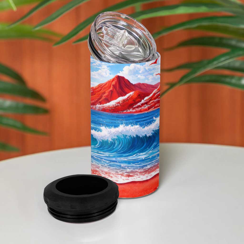 Coqui Frog Puerto Rico Flag 4 in 1 Can Cooler Tumbler Taino Boricua Puerto Rican