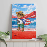 Coqui Frog Puerto Rico Flag Canvas Wall Art Taino Boricua Puerto Rican